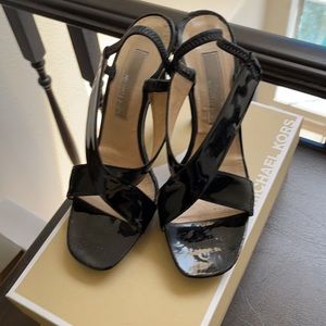 Michael Kors patent leather platform sandals